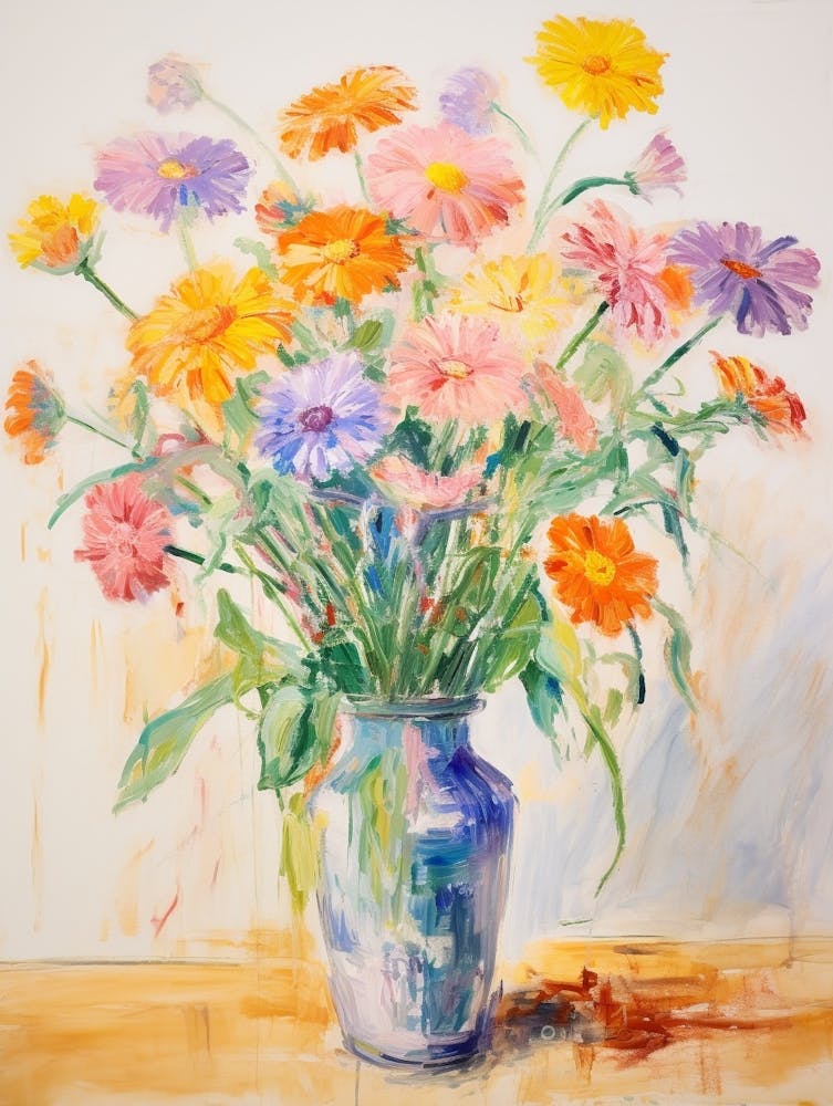 Flower Painting Fauvist Style Calendula 2