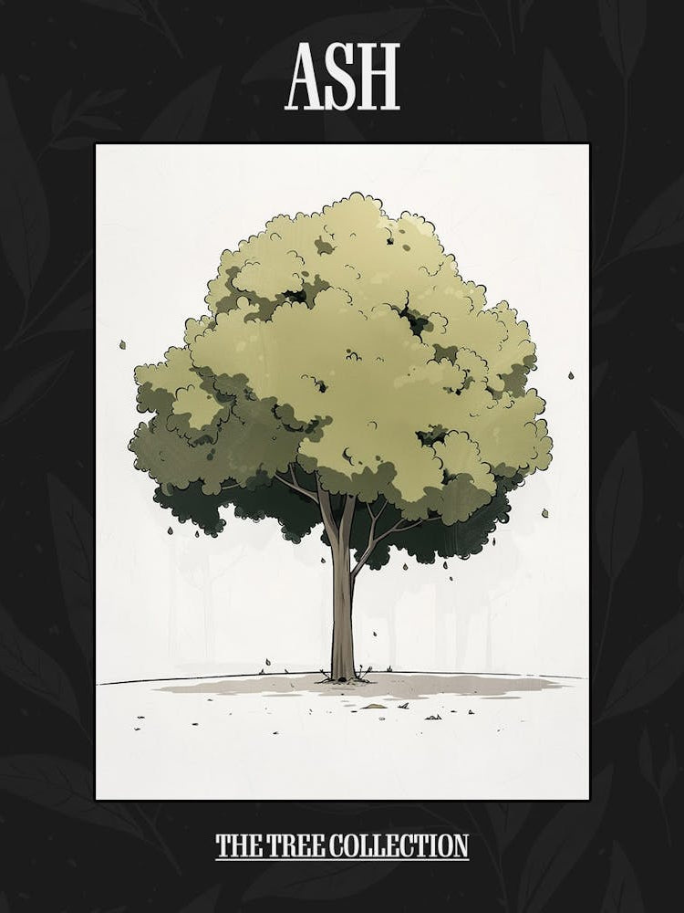 Ash Tree Pixel Illustration 1 Poster
