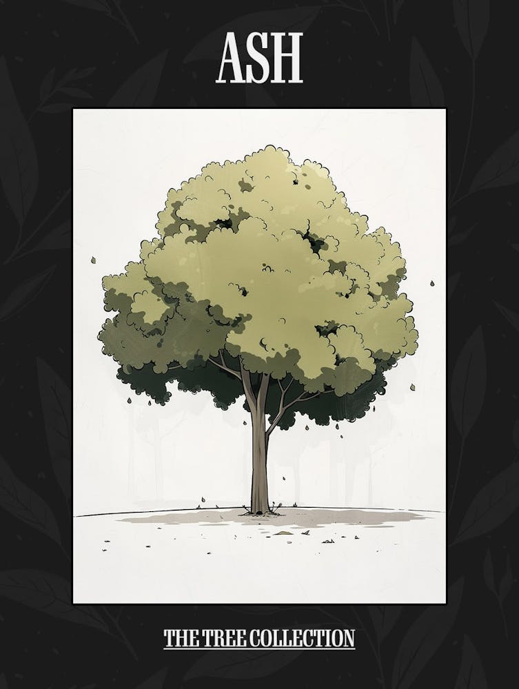 Ash Tree Pixel Illustration 1 Poster