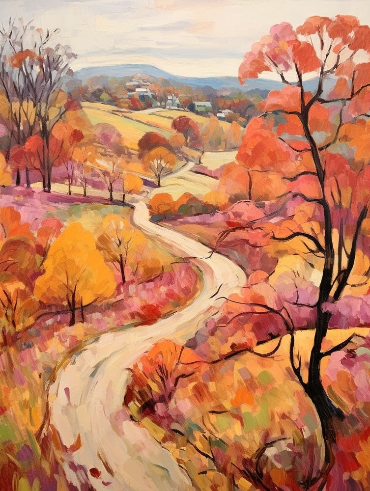 Autumn Gardens Painting Wave Hill Usa 4