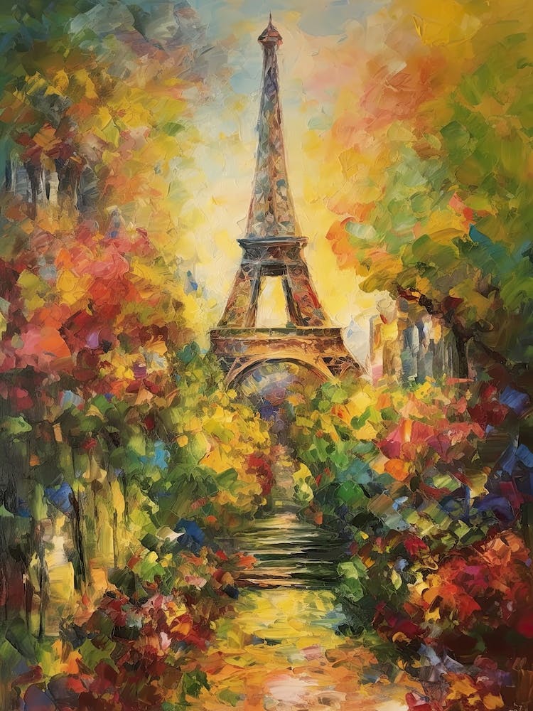 Eiffel Tower Paris France Monet Style 19