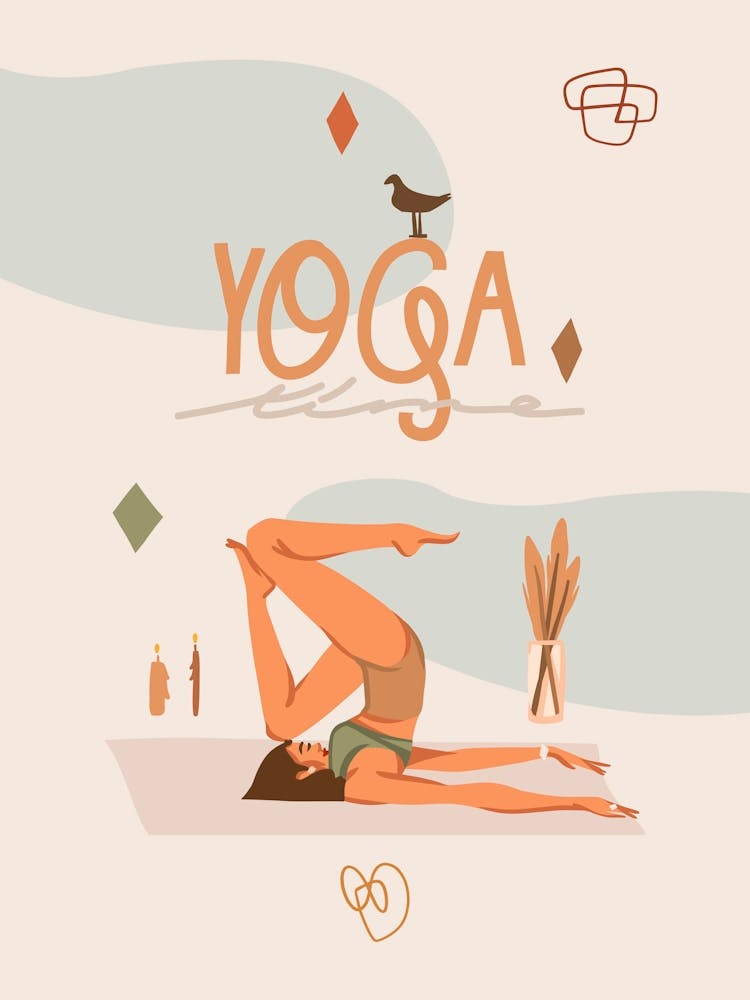 Yoga Pose. Boho Yoga Girl — boho poster, boho wall art 1