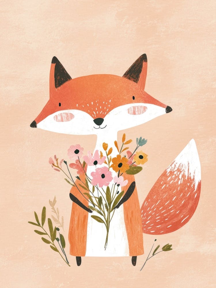 Fox With Flowers