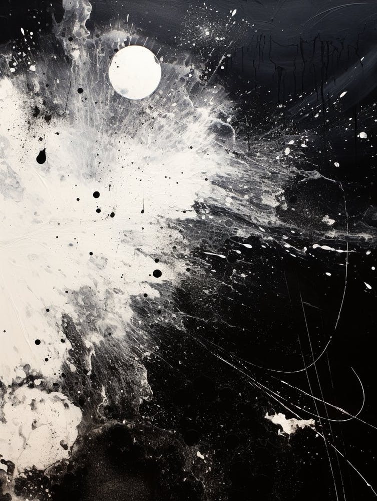 Cosmic Symphony Abstract Black And White 1