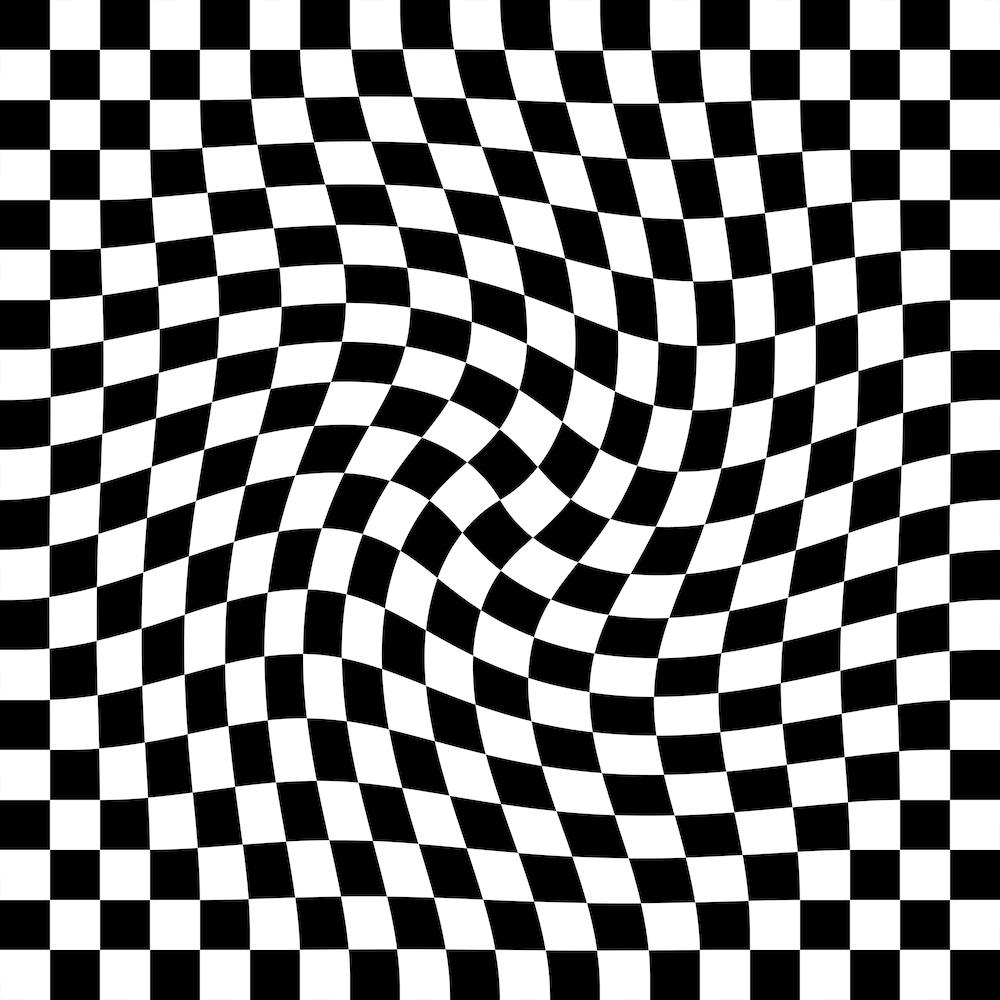 Checkerboard Black And White Twist Square
