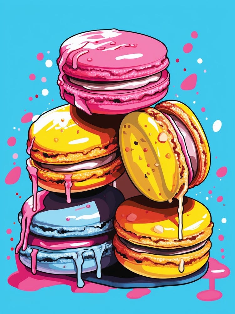 Dripping Pop Art Macaron