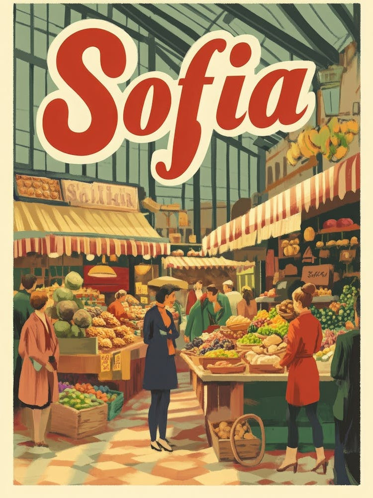 Aihrgdesign A 1970s Inspired Travel Poster For Sofia