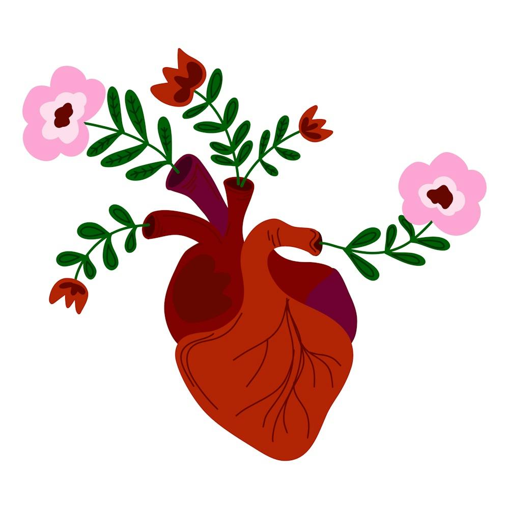 Herz mit Blumen