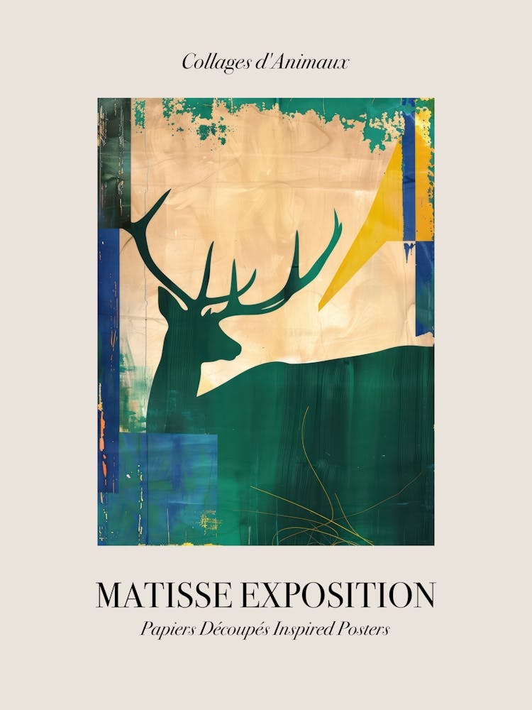 Cerf 3 - Affiche Animaux d'Exposition, Inspirée de Matisse