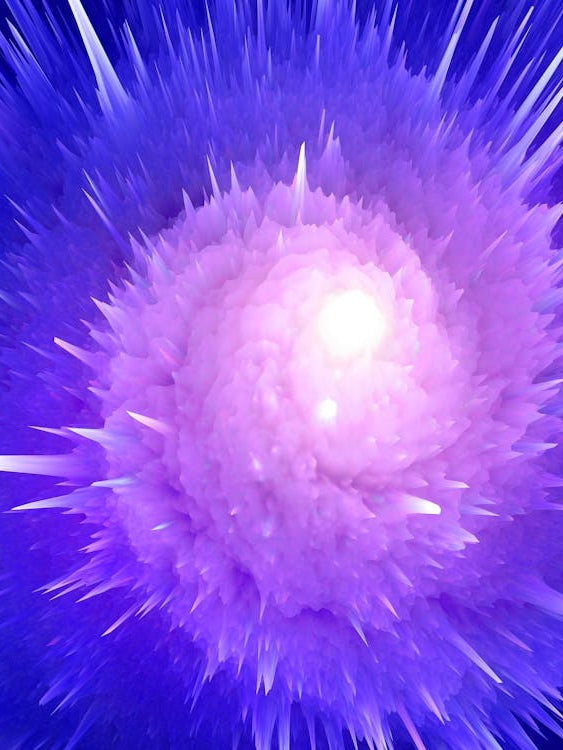 Blue Star Burst - space neon poster, synthwave poster