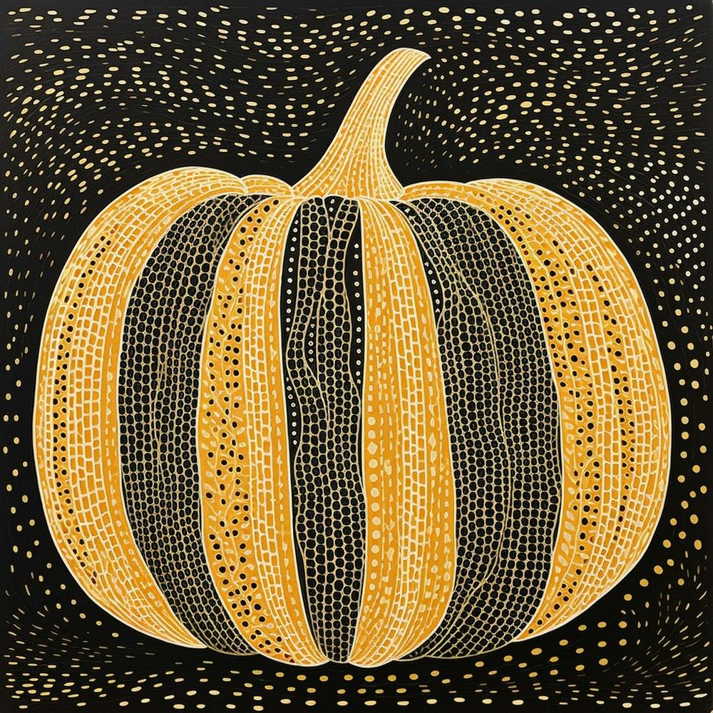Yayoi Kusama Inspired Pumpkin Black And Orange 5