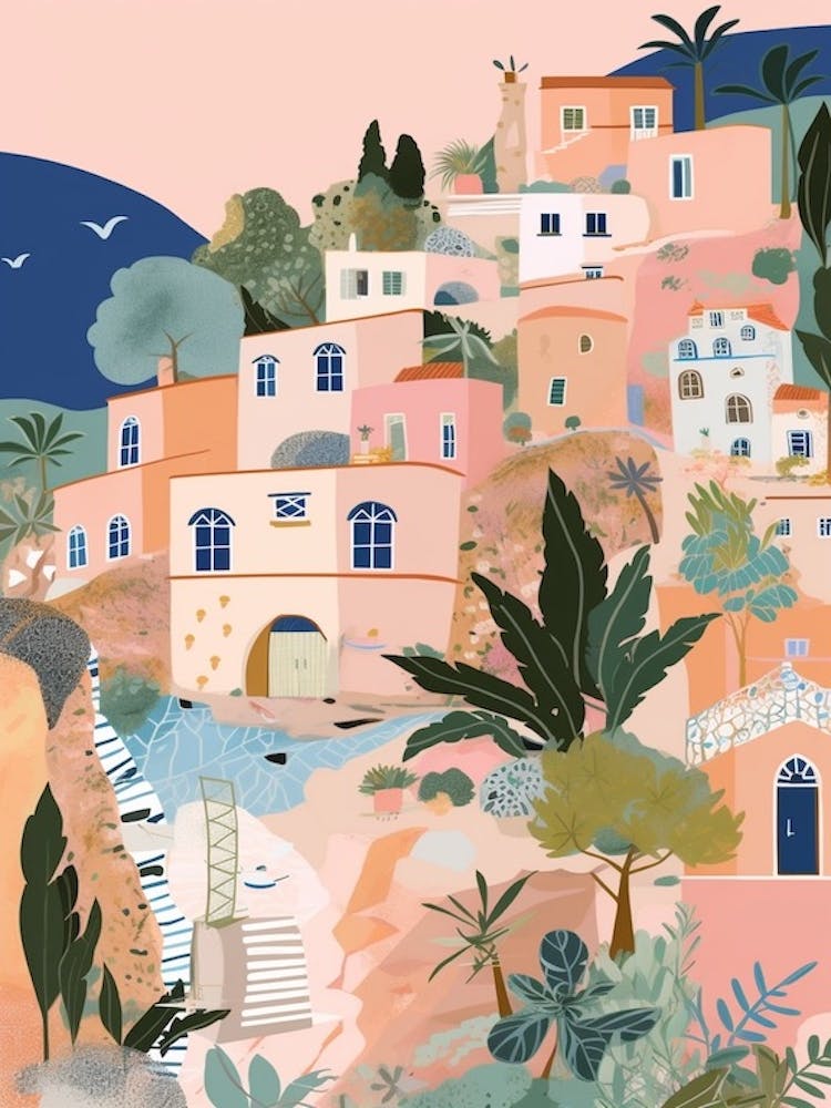 Capri, Italy Illustration