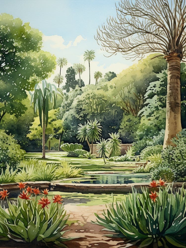 Adelaise Botanical Gardens Australia Aquarell 2