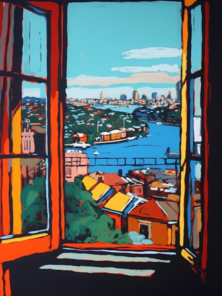 A Window View Of Sydney In The Style Of Pop Art 4