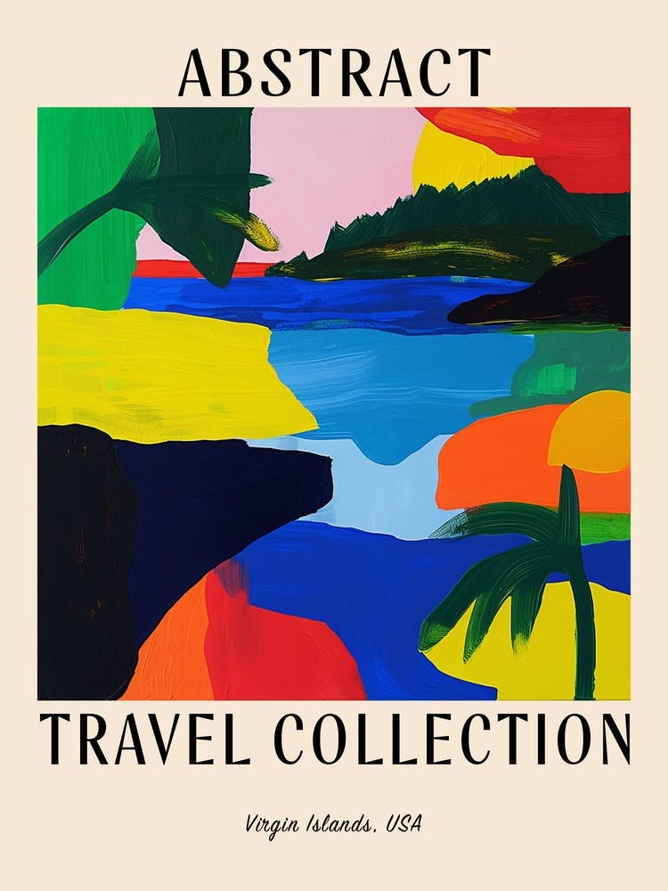 Abstract Travel Collection Poster Virgin Islands Us 1