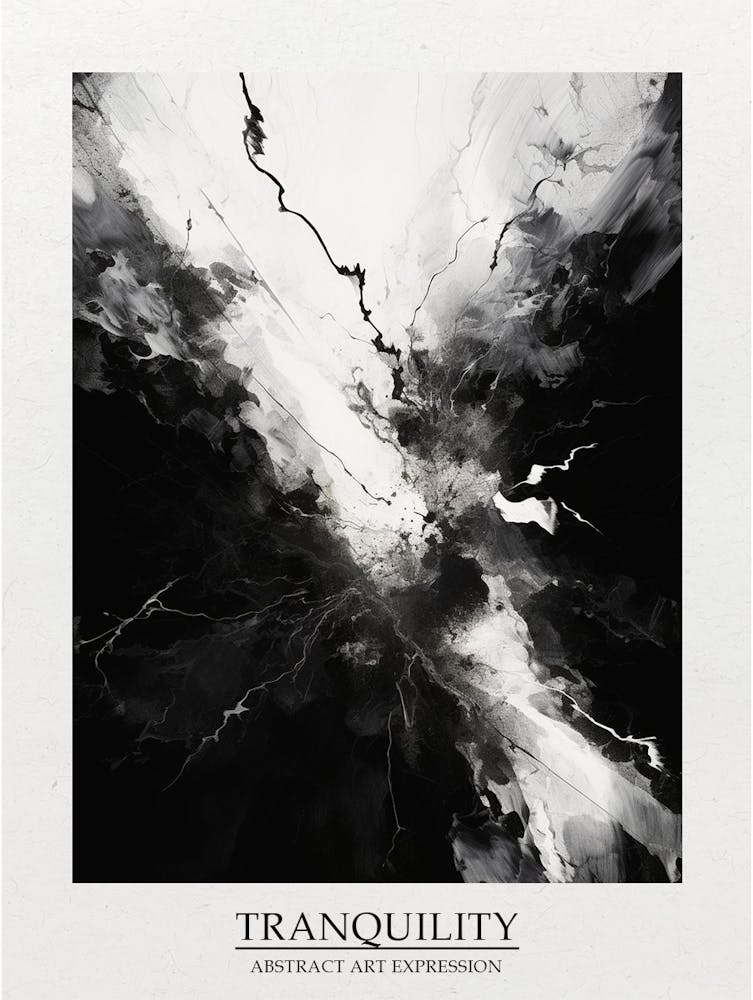 Tranquility Abstract Black And White 1 Poster