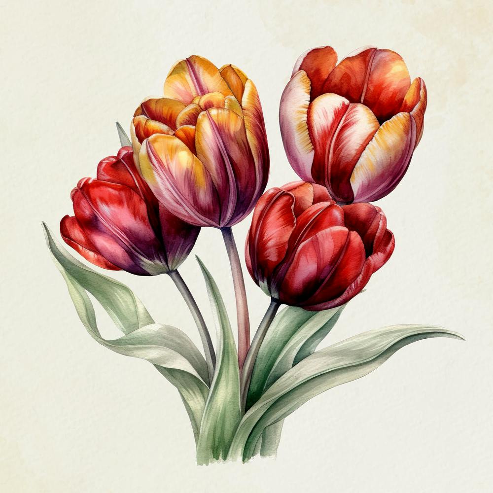 Watercolor Tulips