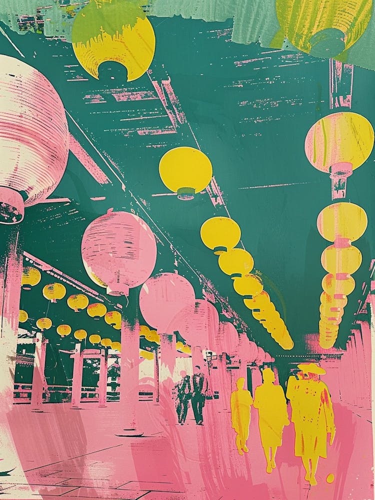 Nara Japan Retro Duotone Silkscreen 5