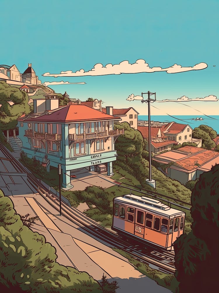 Santa Cruz California United States Travel Illustration 3