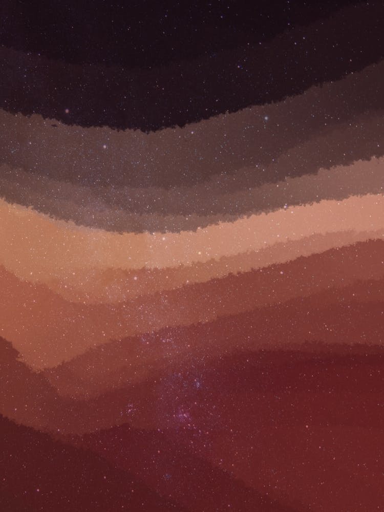 Minimal art abstract brown waves watercolor painting