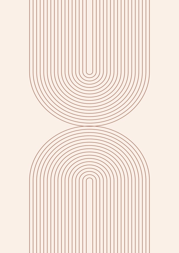 Boho Mid Century Modern Vintage Line Double Rainbow Arch 1