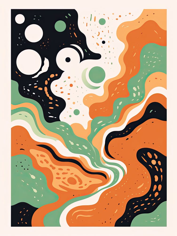 Serene Spectra; Teintes Risograph Vintage Abstraites