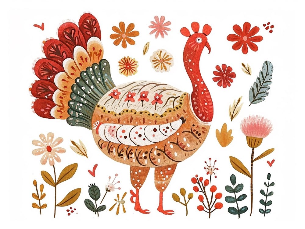Little Floral Turkey 1