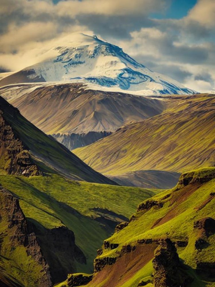 Vatnajökull National Park 2 Iceland Vintage Poster