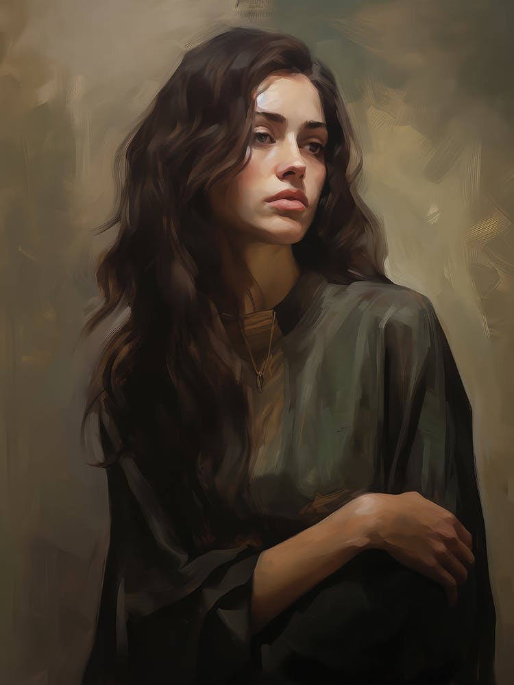 Moody Woman Portrait Painting