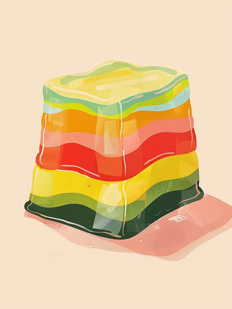 Rainbow Jelly Jell O Beige Illustration 3