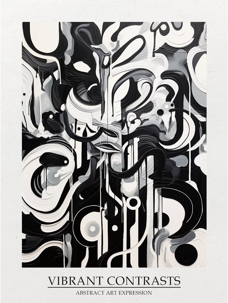 Vibrant Contrasts Abstract Black And White 3 Poster