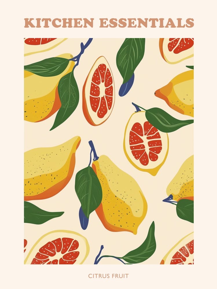 Citrus Fruit Abstract Illustration Poster 1