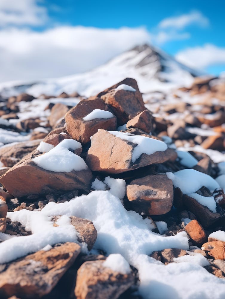 Snowy Stones in the Mountains