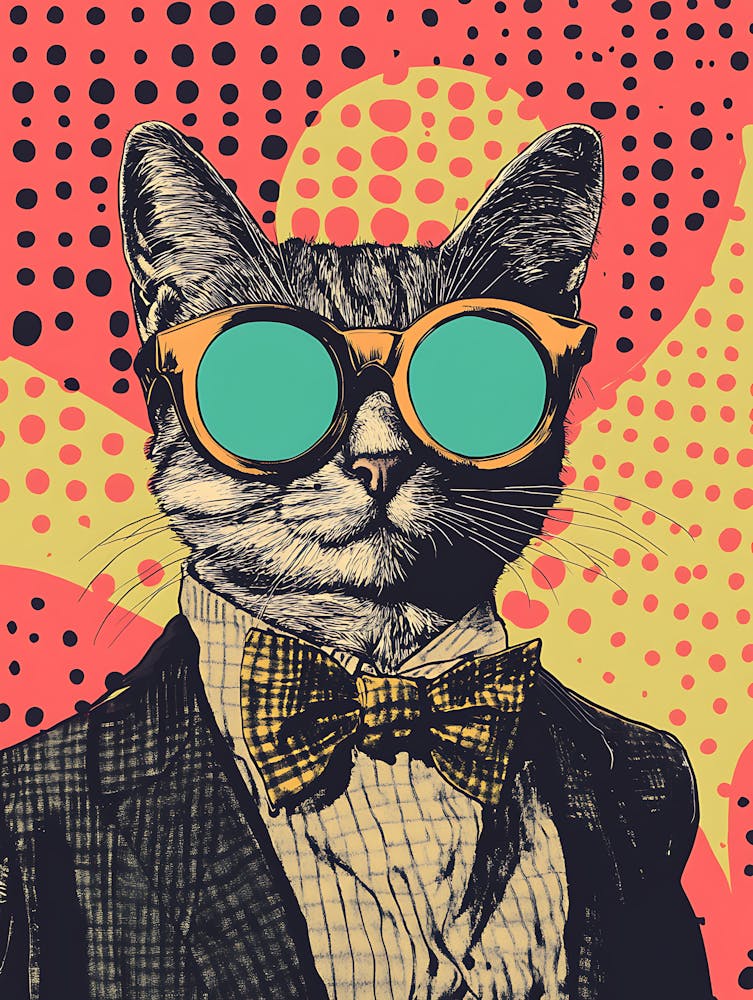 Super Cool Cat Illustration Pop 2