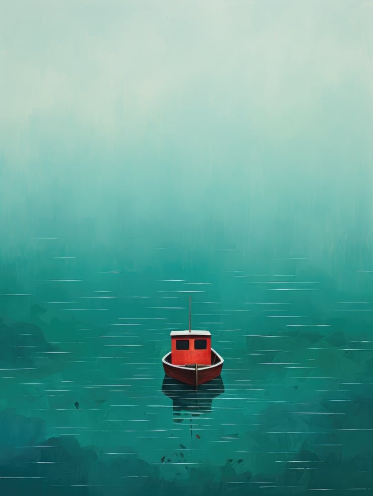 Red Boat In The Fog