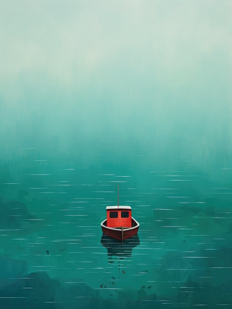 Red Boat In The Fog