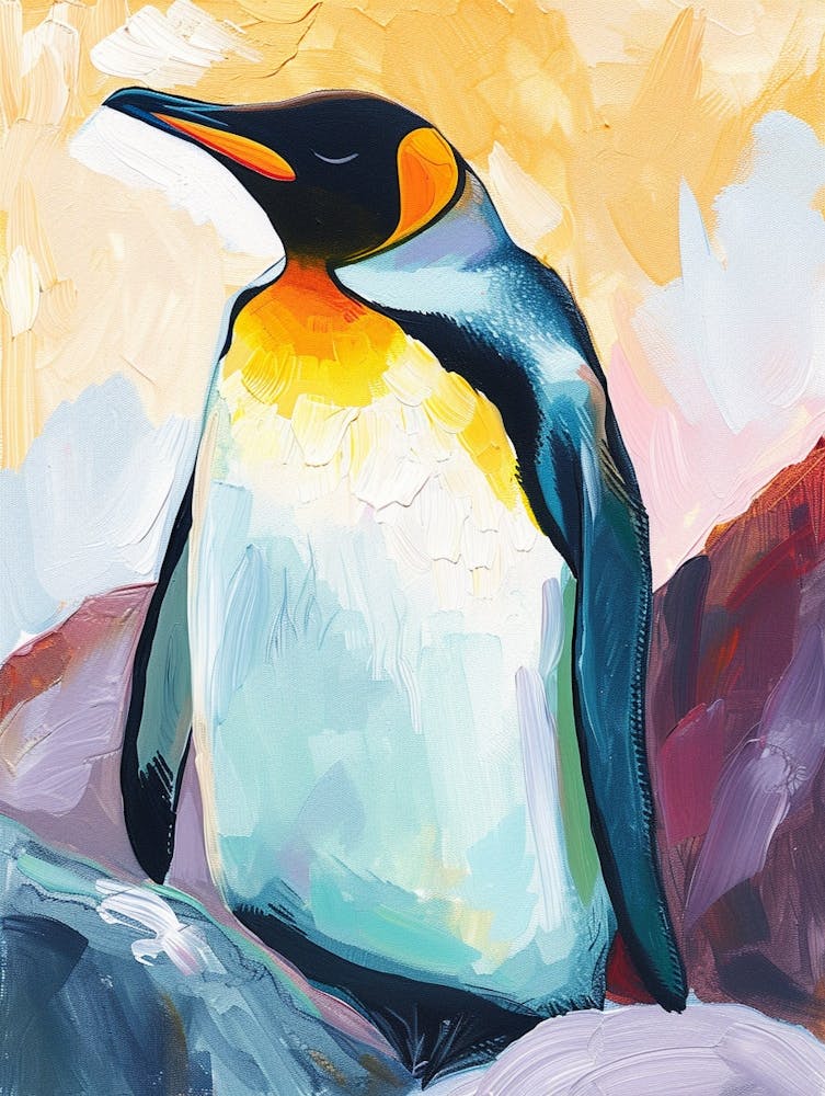 King Penguin Signy Island Colour Block Painting 4