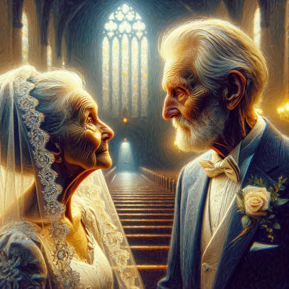 Elderly Couple Getting Married