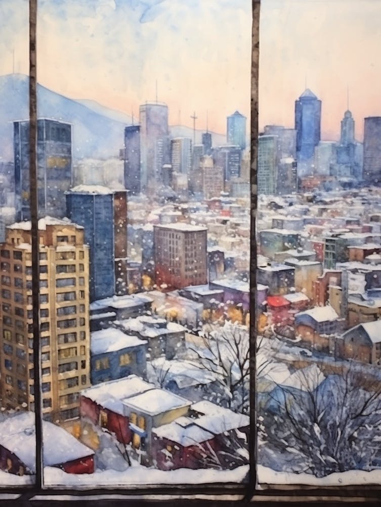 Winter Cityscape Vancouver Canada 1