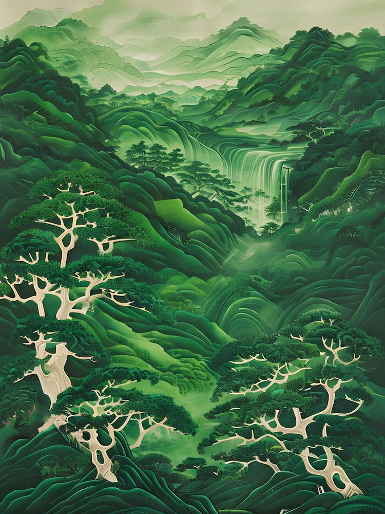 Sage Green Japandi Wall Art, Nature Inspired Japanese Poster, Wabi Sabi Minimalist Forest Print, Zen Modern Home