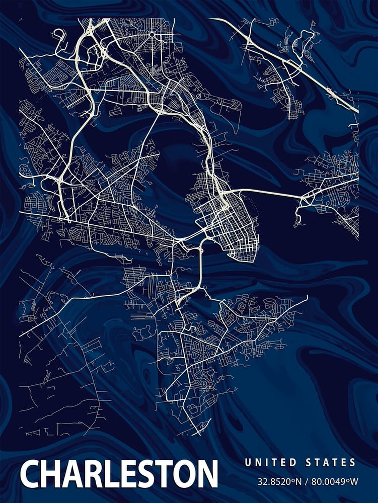 Charleston Crocus Marble Map