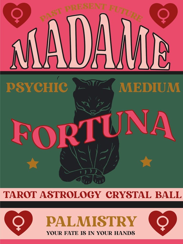 Madame Fortune, Fortune Teller Pink & Green