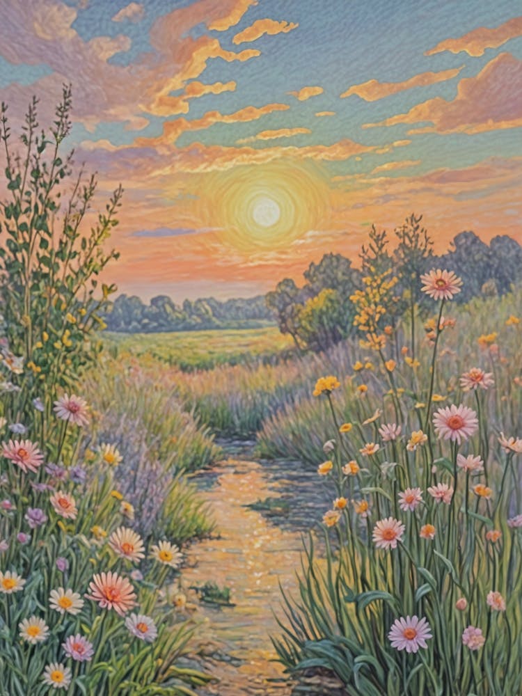 Sunset In The Meadow