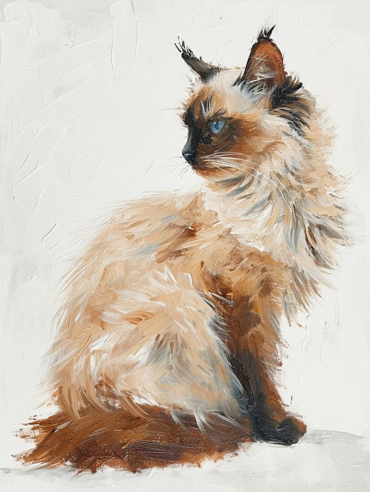 Turkish Angora Cat Painting 4