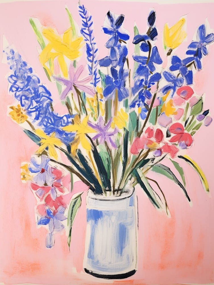 Flower Painting Fauvist Style Larkspur 1