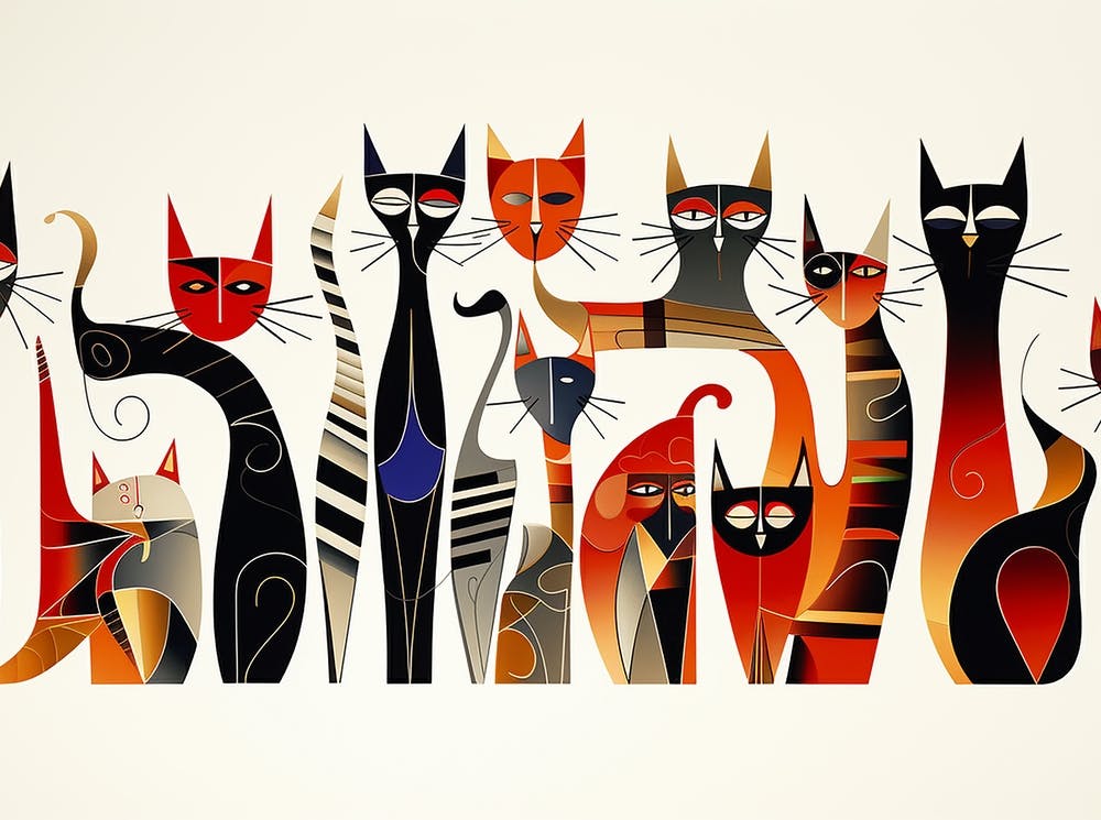 Group Of Cats Pop