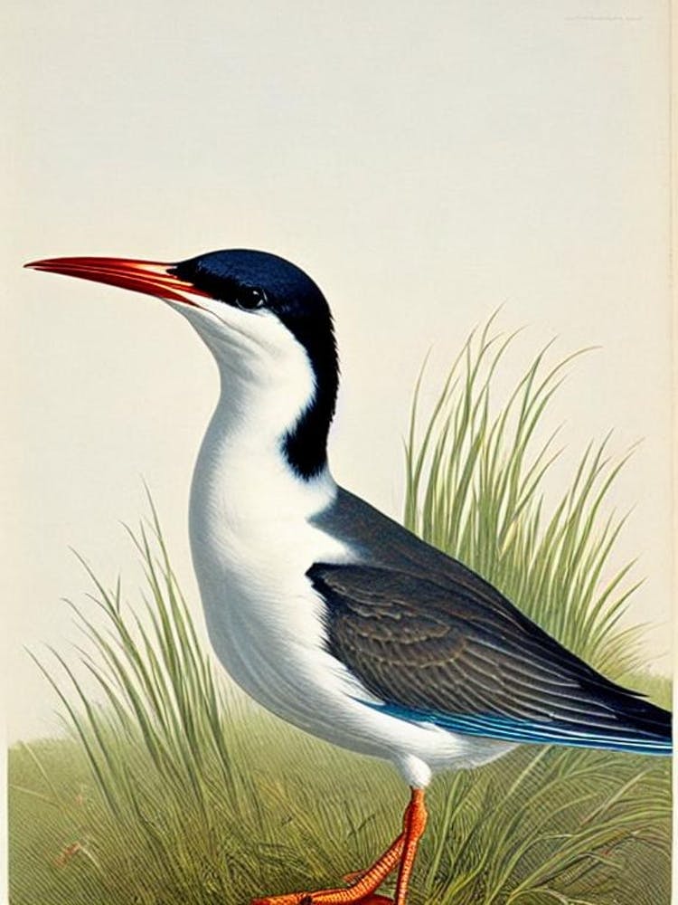 Common Tern James Audubon Vintage Style Bird