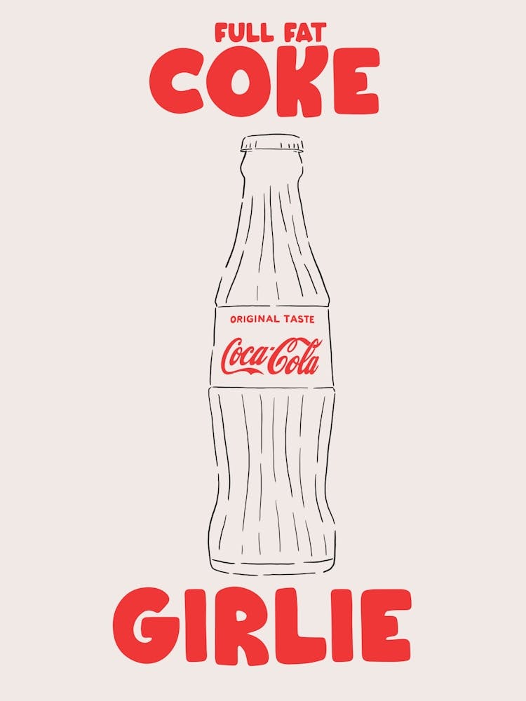 Coke Girlie Red Typography Hand Drawn