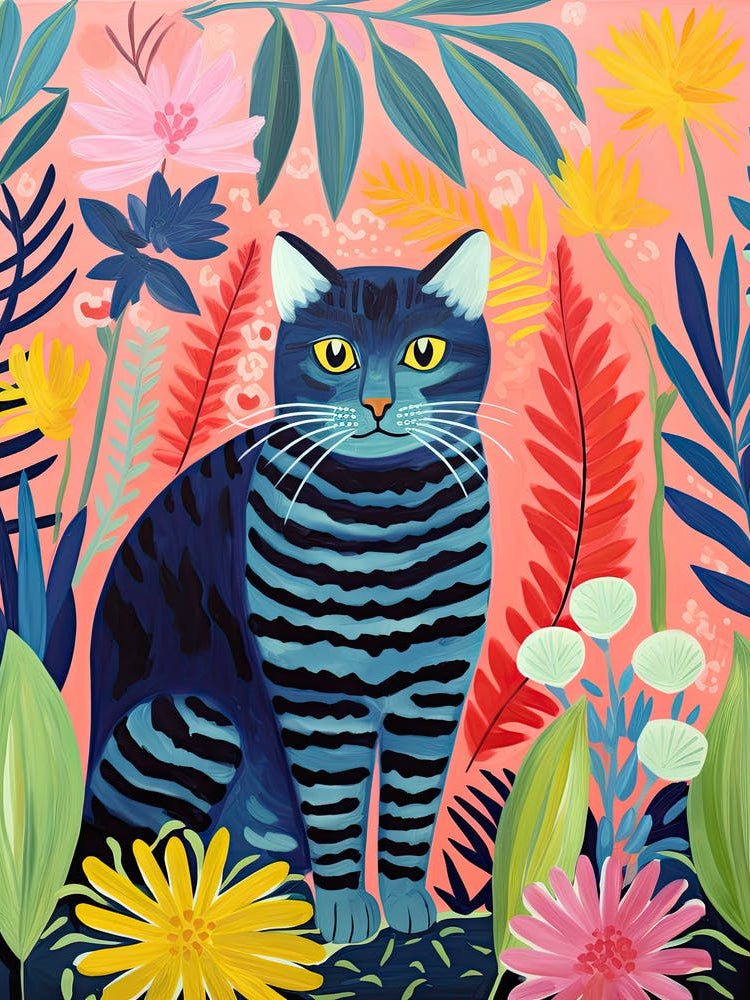 Cat In The Garden, Matisse Inspired 1