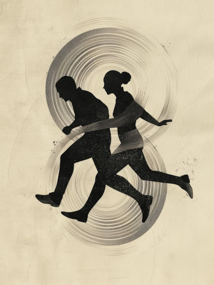 Man And A Woman Running
